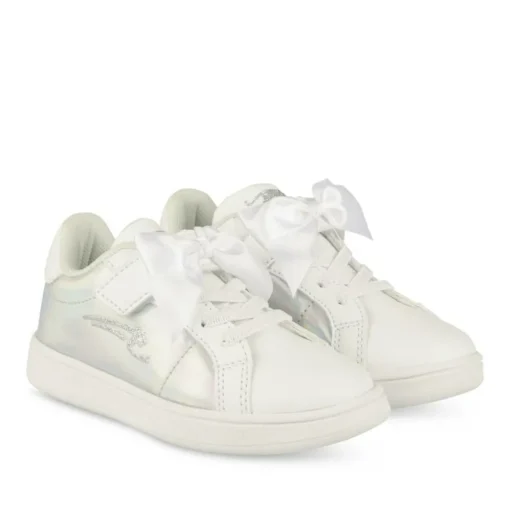 Baskets BLANC Fille Motif Uni Scratch
