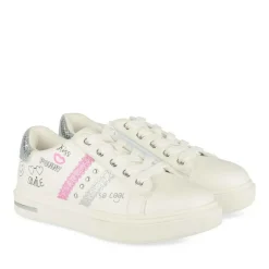 Baskets BLANC Fille Motif Paillettes Lacets