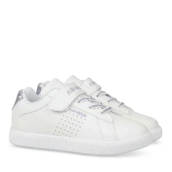 Baskets BLANC Fille Motif Uni Scratch