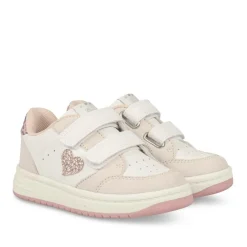 Baskets BLANC Fille Motif Coeurs Scratch