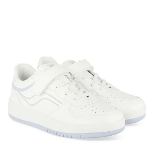 Baskets BLANC Fille Motif Uni Lacets
