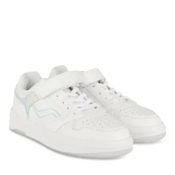 Baskets BLANC Fille Motif Uni Scratch