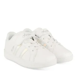 Baskets BLANC Fille Motif Uni Scratch