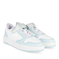 Baskets BLANC Fille Motif Uni Scratch