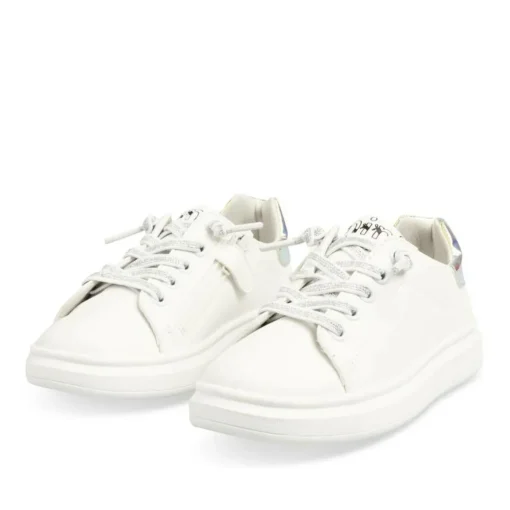 Baskets BLANC Fille Motif Uni Lacets