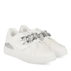Baskets BLANC Fille Motif Chaîne Scratch