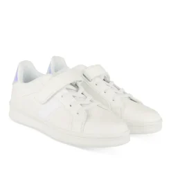 Baskets BLANC Fille Motif Uni Scratch
