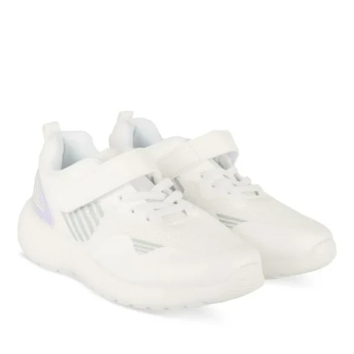 Baskets BLANC Fille Motif Uni A Enfiler