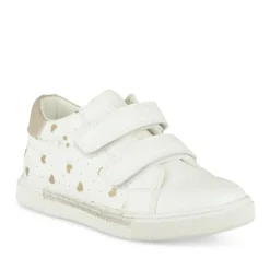 Baskets BLANC Fille Motif Coeurs Scratch