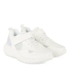 Baskets BLANC Fille Motif Uni Scratch