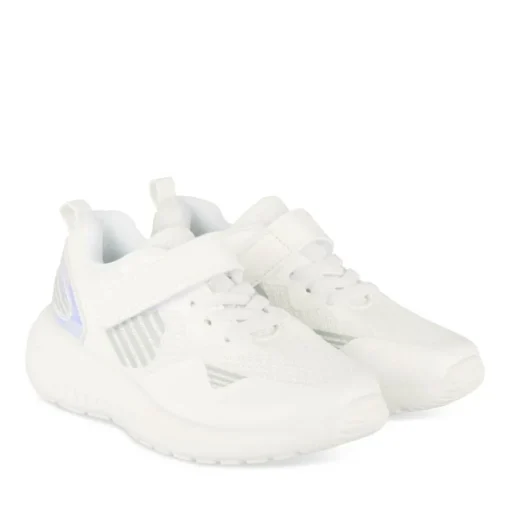 Baskets BLANC Fille Motif Uni Scratch