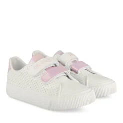 Baskets BLANC Fille Motif Uni Scratch