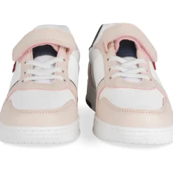 Baskets BLANC Fille Motif Uni Scratch + Elastique