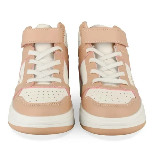 Baskets BLANC Fille Motif Uni Scratch