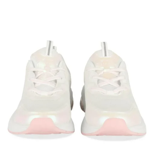 Baskets BLANC Fille Motif Iridescent Lacets