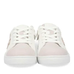 Baskets BLANC Fille Motif Paillettes Lacets