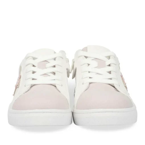 Baskets BLANC Fille Motif Paillettes Lacets