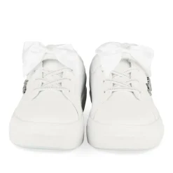 Baskets BLANC Fille Motif Uni Scratch