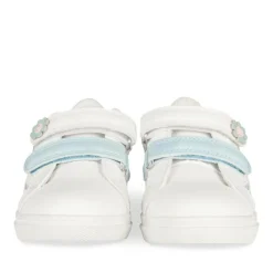 Baskets BLANC Fille Motif Fleuri Scratch