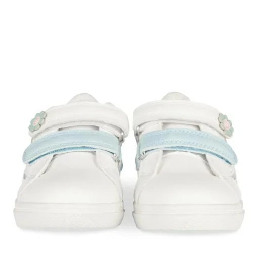 Baskets BLANC Fille Motif Fleuri Scratch