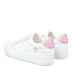 Baskets BLANC Fille Motif Etoiles Fermeture éclair