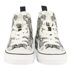 Baskets BLANC Fille Motif Animal Lacets