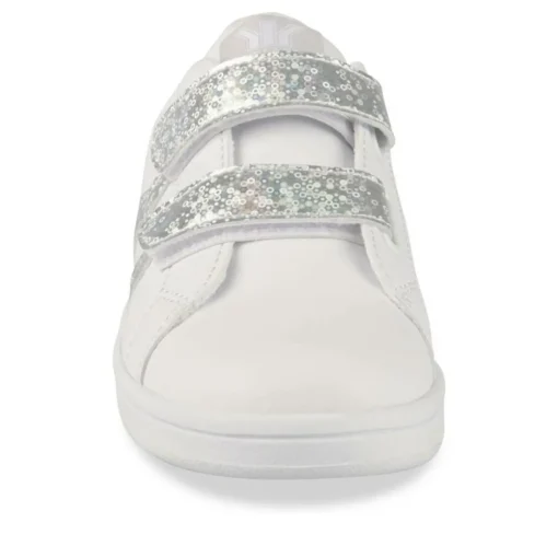 Baskets BLANC Fille Motif Uni Scratch