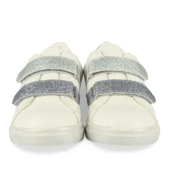 Baskets BLANC Fille Motif Paillettes Scratch