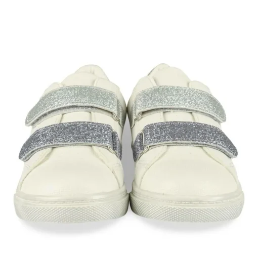 Baskets BLANC Fille Motif Paillettes Scratch