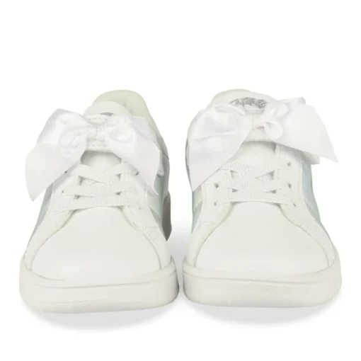 Baskets BLANC Fille Motif Uni Scratch