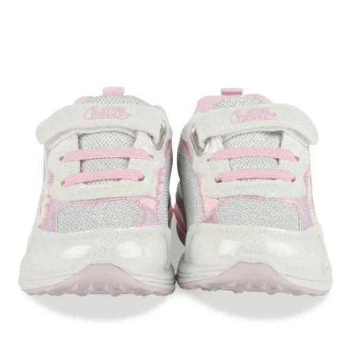 Baskets BLANC Fille Motif Uni Scratch