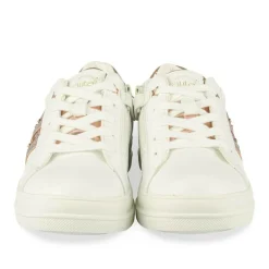 Baskets BLANC Fille Motif Paillettes Lacets