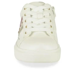 Baskets BLANC Fille Motif Paillettes Lacets