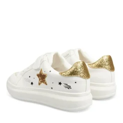 Baskets BLANC Fille Motif Etoiles Scratch