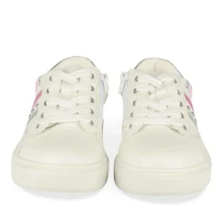 Baskets BLANC Fille Motif Paillettes Lacets