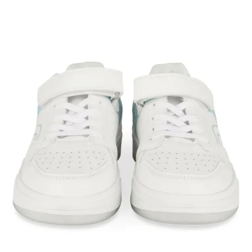 Baskets BLANC Fille Motif Uni Scratch
