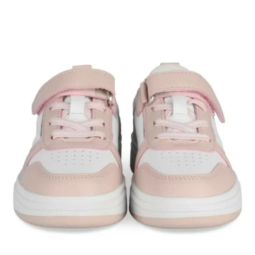 Baskets BLANC Fille Motif Uni Scratch