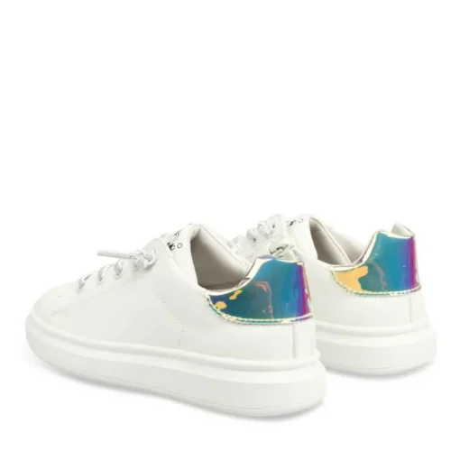 Baskets BLANC Fille Motif Uni Lacets