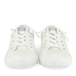 Baskets BLANC Fille Motif Etoiles Lacets