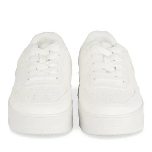 Baskets BLANC Fille Motif Uni Lacets