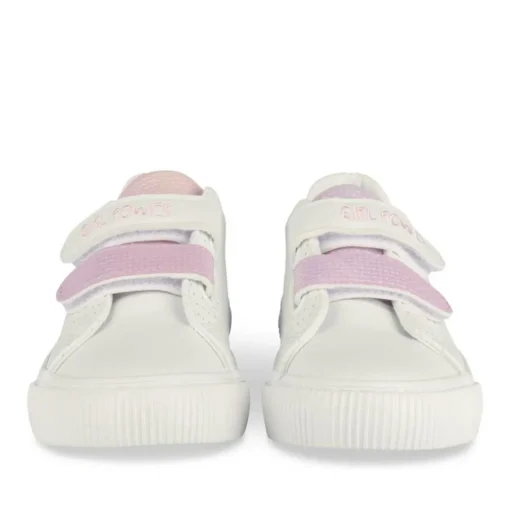 Baskets BLANC Fille Motif Uni Scratch