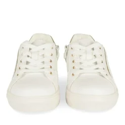 Baskets BLANC Fille Motif Fleuri Lacets