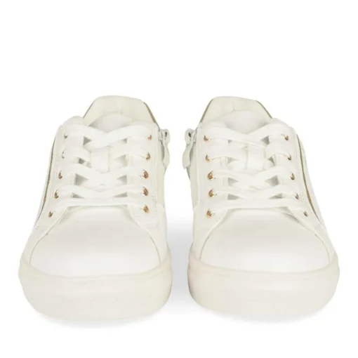 Baskets BLANC Fille Motif Fleuri Lacets