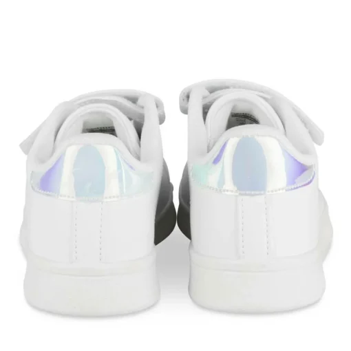 Baskets BLANC Fille Motif Iridescent Scratch