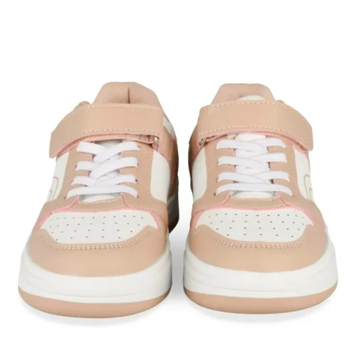 Baskets BLANC Fille Motif Uni Scratch