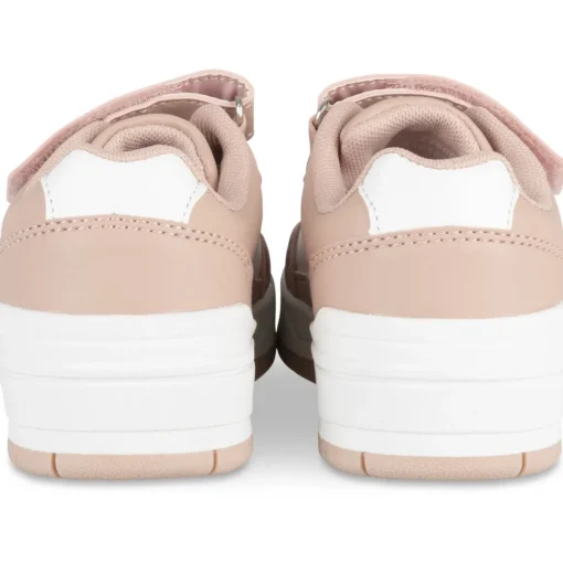 Baskets BLANC Fille Motif Uni Scratch + Elastique