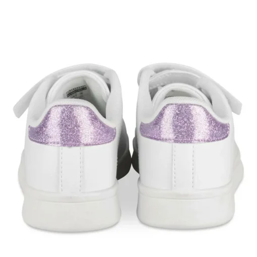 Baskets BLANC Fille Motif Paillettes Scratch