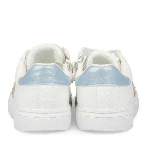 Baskets BLANC Fille Motif Paillettes Lacets