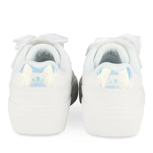Baskets BLANC Fille Motif Uni Scratch