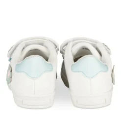 Baskets BLANC Fille Motif Fleuri Scratch